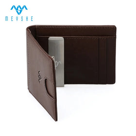 New Design Factory Custom Genuine Leather Best Men RFID Blocking Slim Money Clips Card Holder Wallet