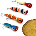 TopWater Lure Wood Artificial Bait 90g 185mm Wooden Popper Lure Trolling Fishing Lure Body Wood VMC  Hook