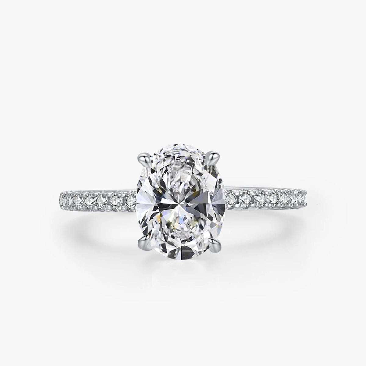 Ailmay Fashion 925 Sterling Silver Oval 5A Cubic Zirconia Finger Ring for Women Luxury Wedding Engagement Jewelry Gift MegaBDM