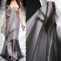 Polyester Tessuto in Raso Organza Transparent White Luxury Glossy Metallic Liquide Satin Fabric Wedding  for Dress or Blouses