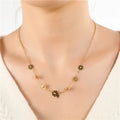 Fashion Trend Stainless Steel Flower Choker Personality Chic Metal Women's Necklace
