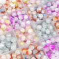 50pcs 8mm Round DIY Charm Necklace Stone Lampwork Glass Beads for Jewelry Making Glass
