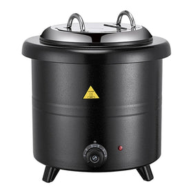 YITIAN Commercial Stainless 13L Soup Insulated Warmer Pot Container Black Straight Electric Heating Pot