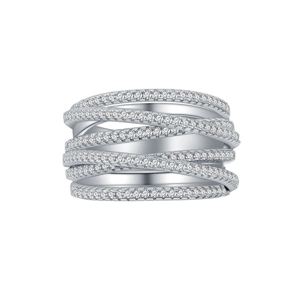 Trending Products 2022 Silver Rings Aaaaa Cubic Zirconia Bling Jewelry Luxury Diamond S925 Wedding Promise Rings for Girls
