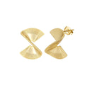 RINNTIN GAE03 Punk Style Irregular Spiral Fan Shape Leaf Stud Earrings Exaggerated Creative 925 Sterling Silver Earrings MegaBDM