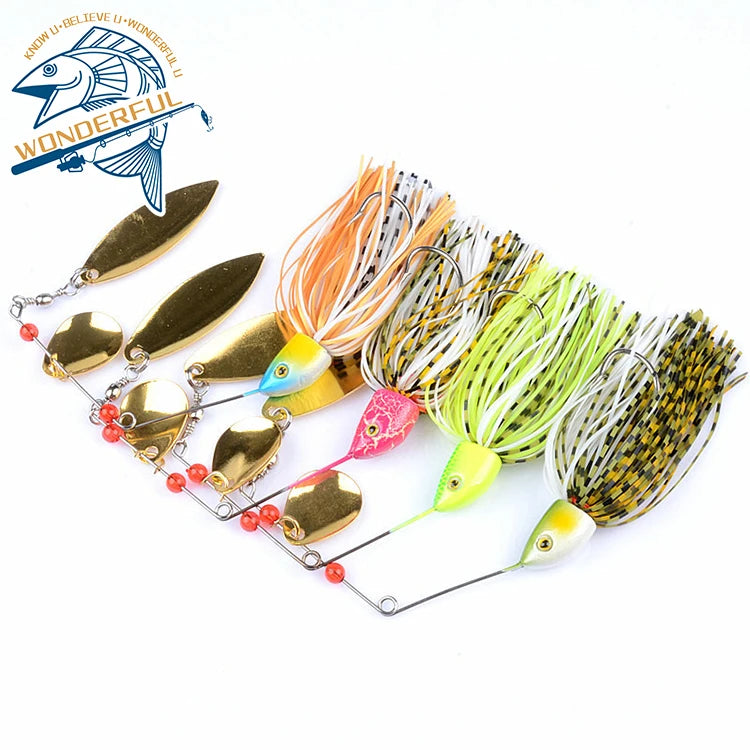 100mm 24g Bionic Artificial Freshwater Bass Swim Skirt Wobblers Spoon Snake Head Fishing Spinner Bait