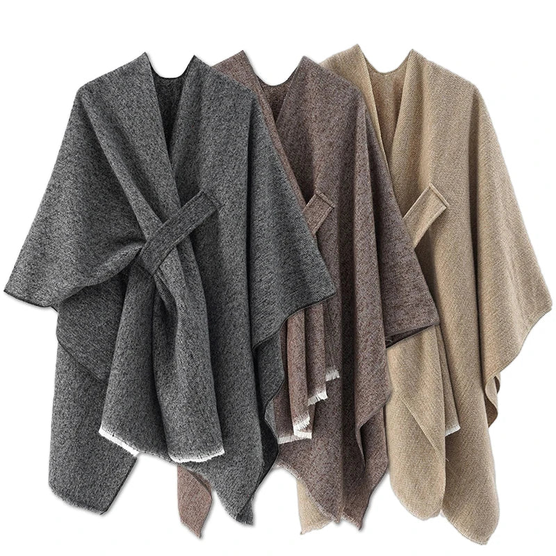 Factobeanietom Womens Shawl Wrap Poncho Ruana Cape Opbeanient Cardigan 100% Polyester Washable Shawls Forbeaniewinter Adult