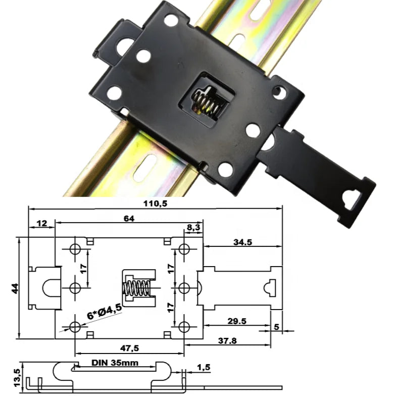 Installation Clip on 35 DIN Rail 35mm DIN Rail Clip to Secure Solid-state Relay Holder Din Rail Clip