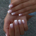 Wholesale Gradient Pink White 12Sizes Fake Nails Press on for Girl With Glue