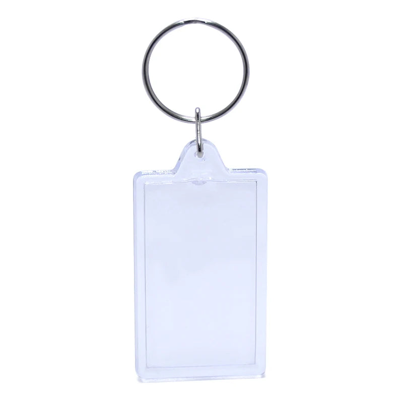 Wholesale Cheap Acrylic Insert Photo Picture Frame Holder Promotion Rectangle Blank Plastic Key Chain Ring Bulk Acrylic Keychain