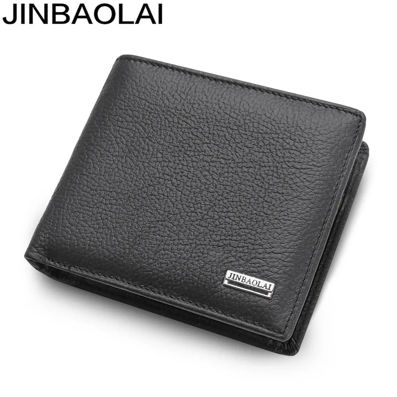 Hot Sell Men's Leather Short Wallet Made of Genuine First Layer Cowhide Wallet