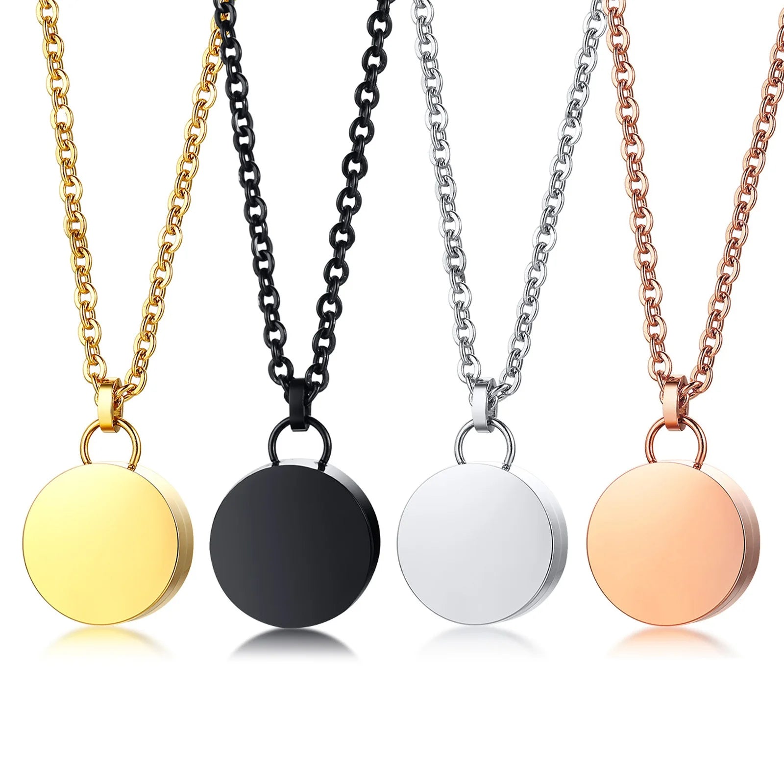 New Style Pet Ashes Urn Pendant Memorial Necklace Twist to Open Pendant Best Polish Round Disk Necklace