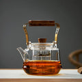 High Borosilicate Thickened Glass Teapot Cold and Hot Iron Handle Beam Pot Can Be Carried Teapot