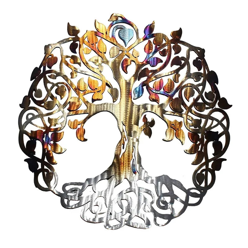Wholesale  Antique Wrought  Tree of Life Metal Crafts Pendants for Home Wall Art Decor