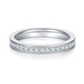 Fashion Jewelry White Gold S925 Sterling Silver Channel Setting Moissanite Ring Fine Jewelry for Women Daily Use Wear