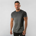 Custom logo Men Fit T-shirts 95% Cotton 5% Spandex Short Sleeve Tee Shirt Men Workout Fitness Gym Athletic Men's T-shirts