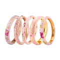 Daili Pearl Pink Bangles Series Colorful Enamel Bracelets Women Indian Bangles Fashion Jewelry Accessory Girls Bangles Jewelry