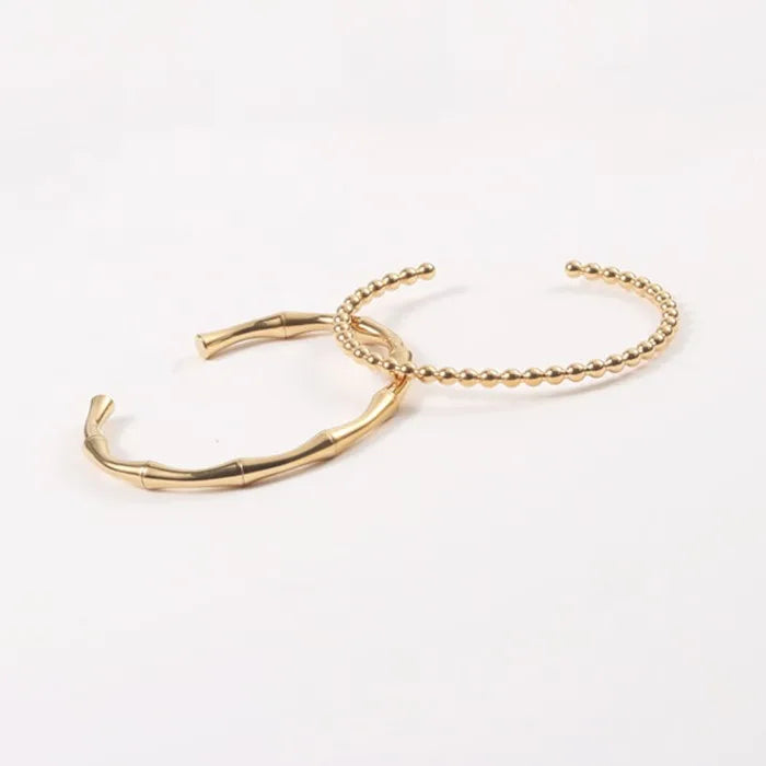 Hot Selling Stainless Steel Bamboo Knot Ball Beads Bracelet Bangle for Women