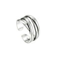 S925 Sterling Silver Opening Ring for Women Multi-layer Woven Retro Ring Personalized Versatile Ring