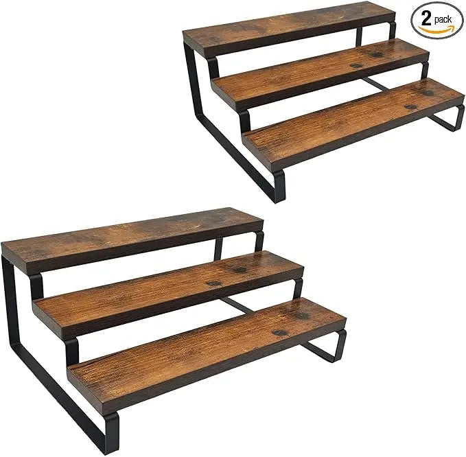 Wooden 3-Tier Spice Rack Organizer for Cabinet Spice Organizer Shelf Kitchen Spice Rack