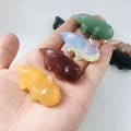 Mixed Materials Crystal Animal Carving About 4.5 Cm Opalite Axolotl Green Aventurine Axolotl for Decoration
