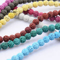 Wholesale Stone Beads Black Color Lava Volcanic Round Beads Color Lava Beads Necklace DIY Jewelry Stone Accessories