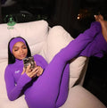 Custom Logo 2 Piece Loungewear Set Women Fashion Zipper Jacket and Pants Two Piece Set Women's Sports Casual Two Piece Set