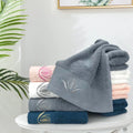 Embroidery Customized Grey Luxury Face Bath Towel Luxuriant With Custom Logo Bath Towels Sets