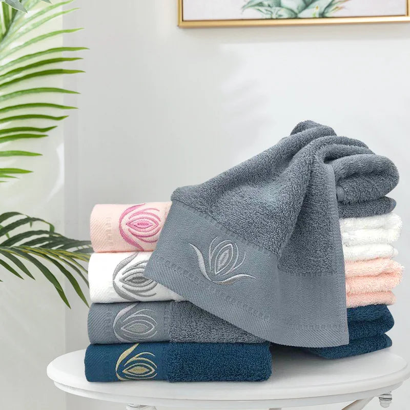 Embroidery Customized Grey Luxury Face Bath Towel Luxuriant With Custom Logo Bath Towels Sets