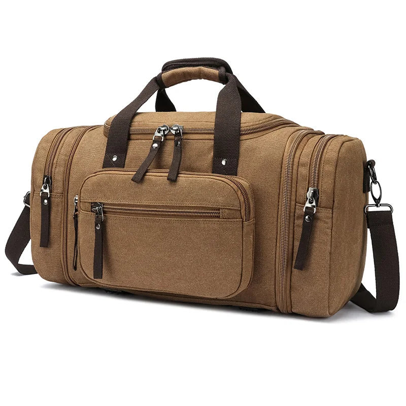 Large Capacity Cotton Canvas Carrying Luggage Bag Weekender Sport Travel Bags Men Overnight Duffle Bag