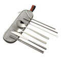 Korean Stainless Steel Flatware Set Portable Travel Cutlery Set With Zipper Bag
