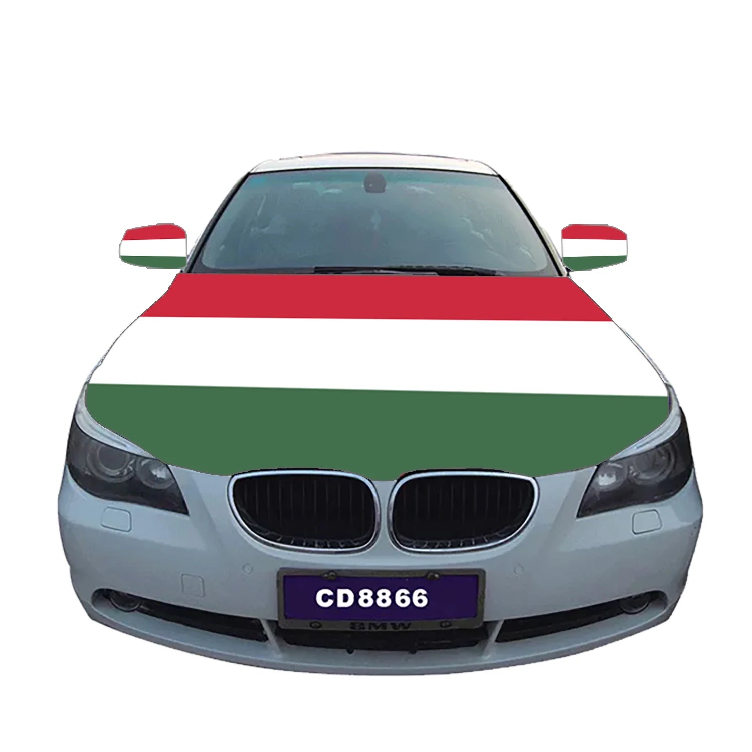 Wholesale High Quality Custom Size Engine 100%Polyester Cover Rearview Mirror Custom Hungarian Hungary Car Hood Flag