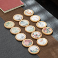 Water-absorbing Bamboo Ceramic Coasters Tea Accessories Tea Ceremony Multi Patterns Round Chinese Kung Fu Tea coaster