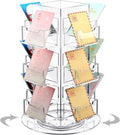 Acrylic Rotating Business Card Holder 3 Tier Spinning Greeting Card Display Rack Rotating Display Stand Clear Countertop