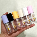 5ml Custom White pink Blue Lipgloss Tubes Packaging Concealer Container Big Applicator Lip Gloss Tubes with Big Brush Wands