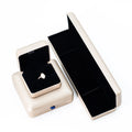 Luxury Silver Cream Velvet Gift Portable Jewelry Package Earring Ring Packaging Boxes with EVA Foam