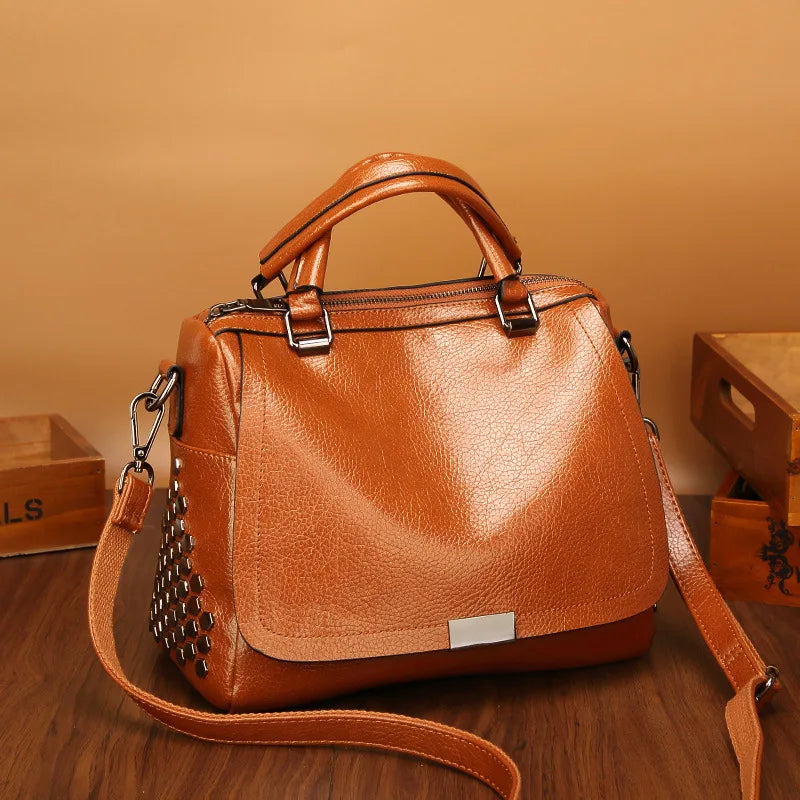 2021 Square Top Fashion New Retro Luxury Leather Messenger Bag PU Large Handbags for Women
