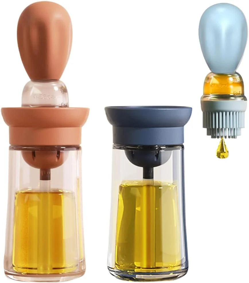 Hot Selling Oil Kitchen Bottle Cooking Oil Spray Bottle Glass Olive Oil Dispenser with Brush 2 in 1 Design for Kitchen
