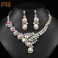 Hot Sale Luxury Women Bridal Wedding Necklace Earrings Fine Jewelry Jewelry Set for Bride Wedding Accessories