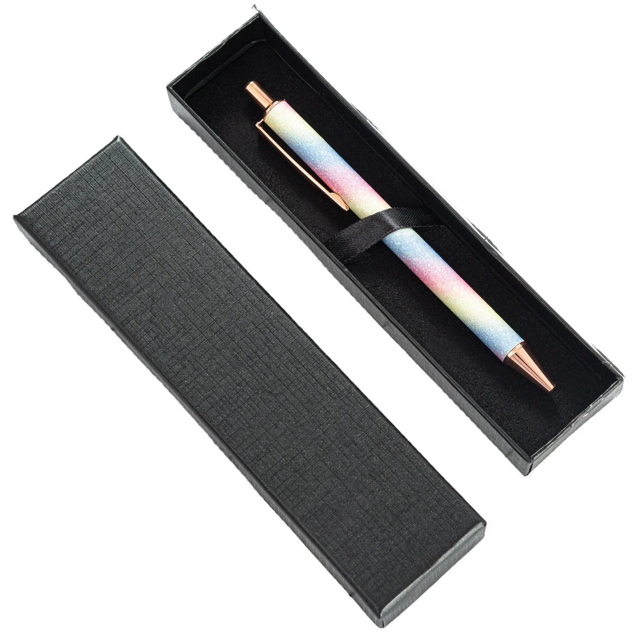 2025 Professional Luxury Rectangle Black Cardboard Paper Pencil Case Custom Logo Novelty Gift Box for Pen Youjin Brand
