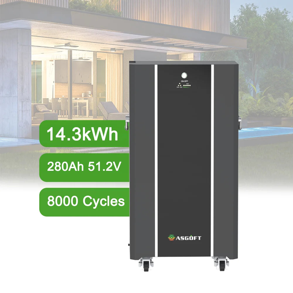 Home Energy Storage 15Kwh Solar Battery Storage Systems 51.2V 14.3Kwh 15Kwh 20Kwh 280Ah 304Ah Lithium Battery Hybrid Can IP65