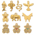 Beimai Diy Women Tarnish Free Jewelry Bear Fishbone Elephant Snake butterfly 18k Gold Charms for Necklace Bracelet