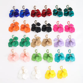 Candy Colored Exaggerated Big Earrings for Women 2024 New Fashionable French Design High End Flower Earrings