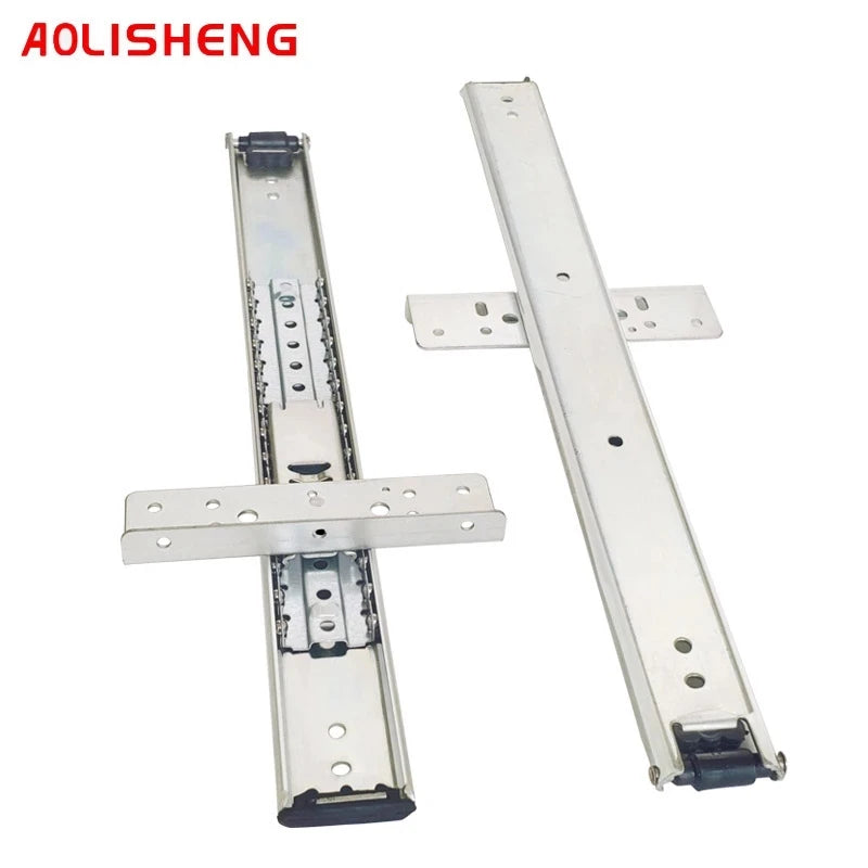 AOLISHENG Living Room TV Cabinet Slides Ball Bearing Cold Rolled Steel 30kg Loads Hidden Cabinet Door Push-pull Guide