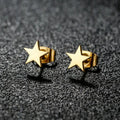Fashion 18K Gold Silver PVD Plated Women Charm Pentagram Five-Pointed Star Stainless Steel Stud Earring Jewelry