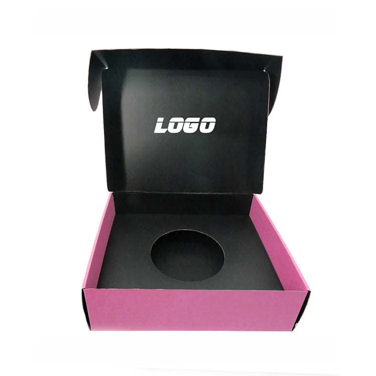 Custom Logo Pink Collapsible Shipping Box Art Paper Cowboy Hat Packaging with Matt Lamination and Embossing for Storage