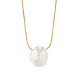 Ins Popular Stainless Steel Jewelry Gold Plated Irregular Pearl Pendant Necklace