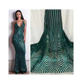 Dark Green Color African Sequins French Lace Wedding Dress Fabric Accessories Shiny Lace Fabric