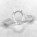 Sterling Silver 5*7mm Semi Mount Ring Empty Frame Blank Support Claw Setting S925 Base Holder Without Center Stone for DIY Inlay