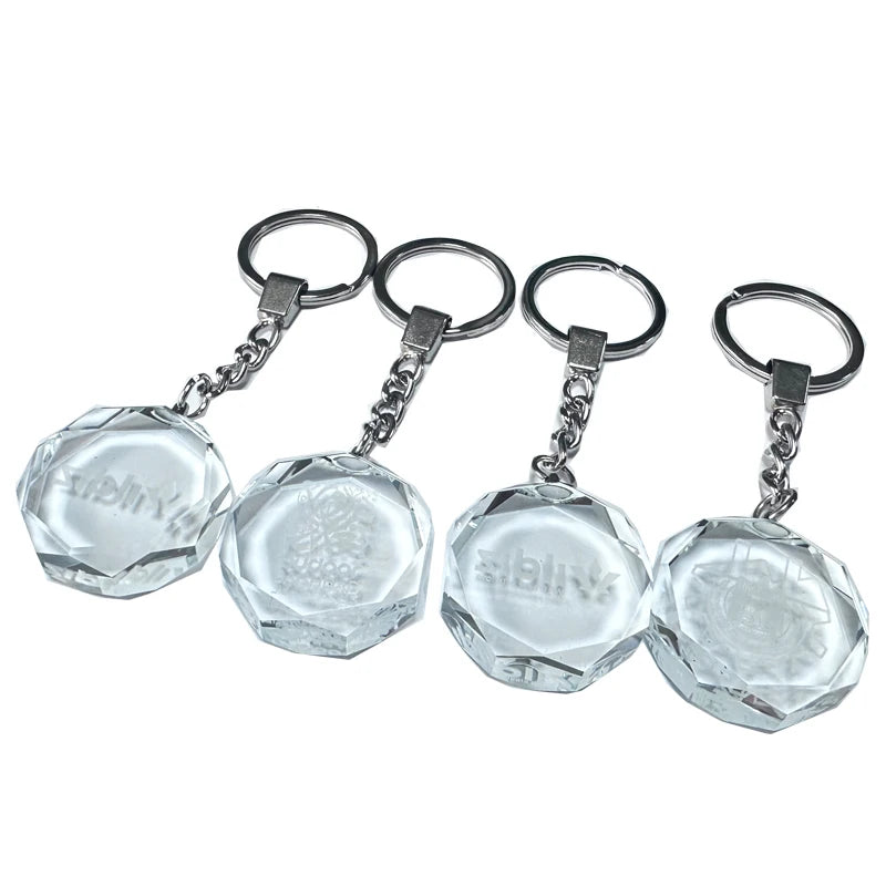 Promotional Hot Sale Crystal Keychain Engrave Crystal 3d Keychains
